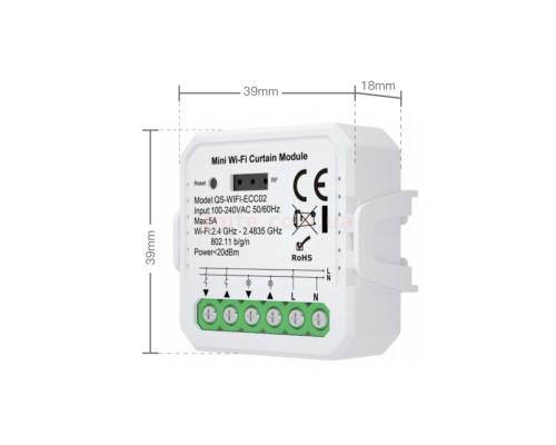 Умный выключатель для штор 1-канальный 